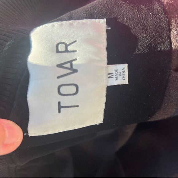 Tovar brand Men's Black Leather Sleeve and Wool Bomber Jacket size medium - Picture 7 of 9